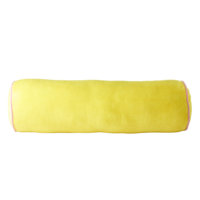 Rice - Velvet Bolster Pillow Large - Yellow and Pink