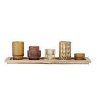 Bloomingville - Sanga Tray w/Votive - Brown - Set of 6 (82049508)