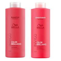 Wella - Invigo Color Brilliance Shampoo Fine Hair 1000 ml + Wella - Invigo Color Brilliance Conditioner Fine Hair 1000 ml