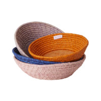Rice - Raffia Round Bread Baskets