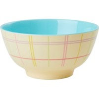 Rice - Melamine Bowl with Multicolored Check Print - Medium