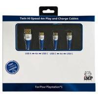 iMP - 4M Braided Fast Charge Play and Charge Cable Twin Pack - A to C, C to C, IMP