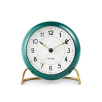 Arne Jacobsen - Station Table Clock - Green/White (43677), Arne Jacobsen Clocks