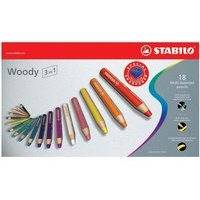 Stabilo - Woody 3in1 wallet of 18 colours with sharpener