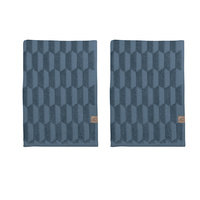 Mette Ditmer - Geo Guest Towel 2pack 35 x 55 cm - Stone blue