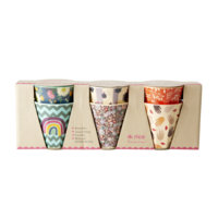 Rice - 6 Pcs Small Melamine Kids Cups - Follow The Call of The Disco Ball' Prints