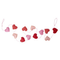 Rice - Raffia Garland Assorted - Red & Pink Hearts