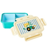 Rice - Lunchbox with 3 Inserts Blue Farm Print