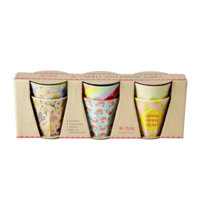 Rice - 6 Pcs Small Melamine Kids Cups - YIPPIE YIPPIE YEAH Prints