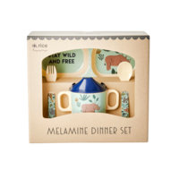 Rice - Melamine Baby Dinner Set Giftbox - Blue Jungle Animals Print