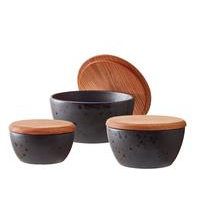 Bitz - Bowl Set With Lid 3 pcs - Black /Black (12485)