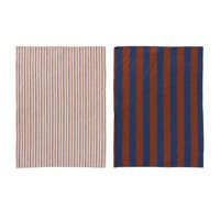 OYOY Living - Kurin Tea Towel - Pack of 2 - Caramel / Blue (L300391)