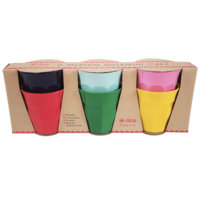 Rice - Medium Melamine Cups 6 Pcs. - Favorite Colors
