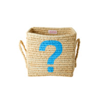 Rice - Small Square Raffia Basket - Blue ?