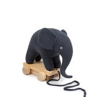 Smallstuff - Pull Along Elephant Knitted Dark Denim