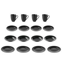 Aida - Groovy dinnerset 16 pcs - Black (88349)