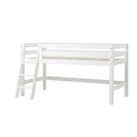 Hoppekids - ECO Luxury Semi-High Bed 90x200cm With Sloping Ladder, White