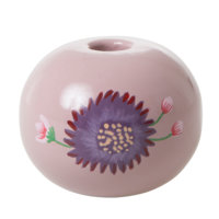 Rice - Metal Candleholder Small - Lavender w. Handpainted Flower