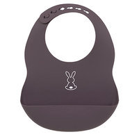 Nattou - Baby Bib Soft Silicone - Aubergine