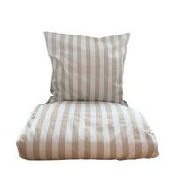 omhu - Blok Stripe Bed linen 140x200 cm - Sand (200111121)