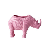 Rice - Metal Rhino Planter - Pink