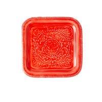 Rice - Metal Square Tray - Red