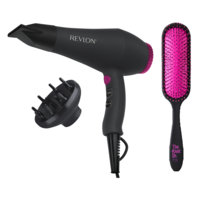 Revlon - Smooth Brilliance Hair Dryer + The Knot Dr. - The Pro Brush - Fushia