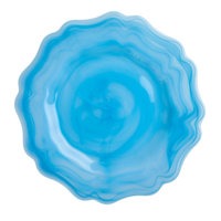 Rice - Alabaster Glass Dinner Plate in Blue - Ø28 cm