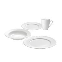 Aida - Groovy dinnerset 16 pcs - Porcelain white (88410)