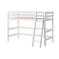 Hoppekids - ECO Luxury Medium Bed 90x200 cm, Sloping Ladder, White