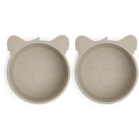 Nuuroo - Alex silicone deep plate 2-pack Koala - Cobblestone