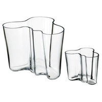 Iittala Alvar Aalto -kokoelman maljakkosetti 160 mm + 95 mm, kirkas, Iittala