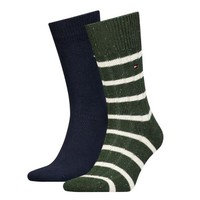 Tommy Hilfiger 2 pakkaus Men Neppy Stripe Sock, Tommy Hilfiger Legwear