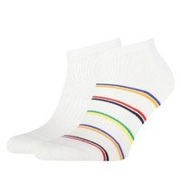 Tommy Hilfiger 2 pakkaus Men Sport Stripe Sneaker Socks, Tommy Hilfiger Legwear
