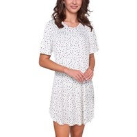 Lady Avenue Bamboo Short Sleeve Dotted Nightdress