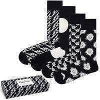 Happy socks 4 pakkaus Black and White Gift Box