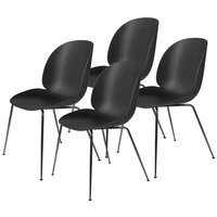 GUBI Beetle tuoli, musta kromi - musta, 4 kpl setti