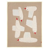 ferm LIVING Bird tikattu peitto, 80 x 110 cm, sand