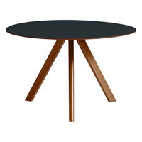 HAY CPH20 pyöreä pöytä, 120 cm, lakattu pähkinä - tummanharmaa lino