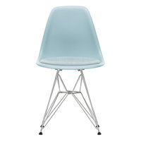 Vitra Eames DSR tuoli, ice grey - kromi - ice blue/ivory pehmuste