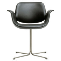 Fredericia Flamingo tuoli, ruostumaton teräs - musta nahka
