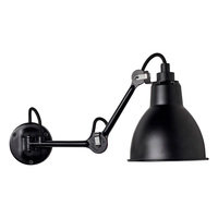 DCWéditions Lampe Gras 204 seinävalaisin, pyöreä varjostin, musta