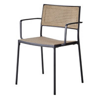 Cane-line Less tuoli käsinojilla, pinottava, harmaa - luonnonvärinen polyr