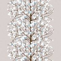 Marimekko Lumimarja kangas, beige - ruskea - sininen