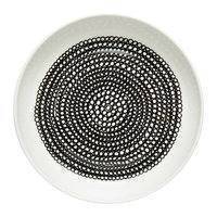 Marimekko Oiva - Räsymatto lautanen 20,5 cm, valkoinen - musta