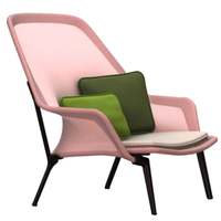 Vitra Slow Chair, punainen/kerma - alumiini