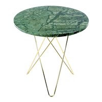 OX Denmarq Tall Mini O pöytä, messinki - vihreä marmori