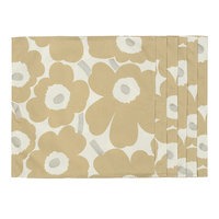 Marimekko Unikko lautasliina, 6 kpl, luonnonvalkoinen - hopea - beige