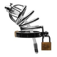 Master Series - Locking Chastity Cage & Urethal Plug