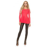 TRENDY PULLOVER WITH ZIP- CORAL
